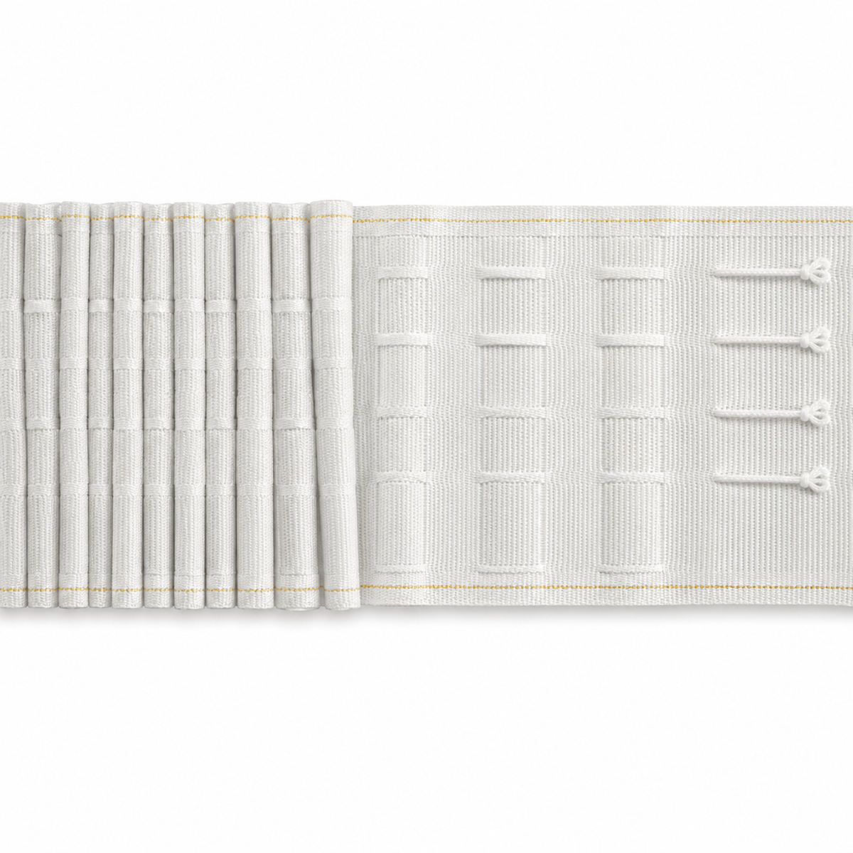 6" Deep Pleat Curtain Tape – White